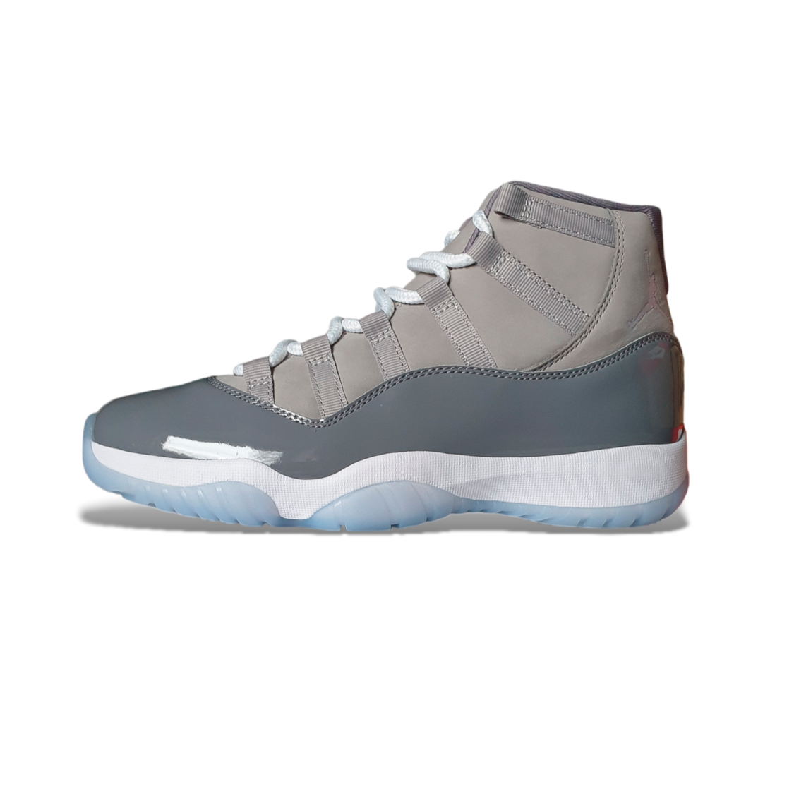 Jordan 11 grey high top best sale