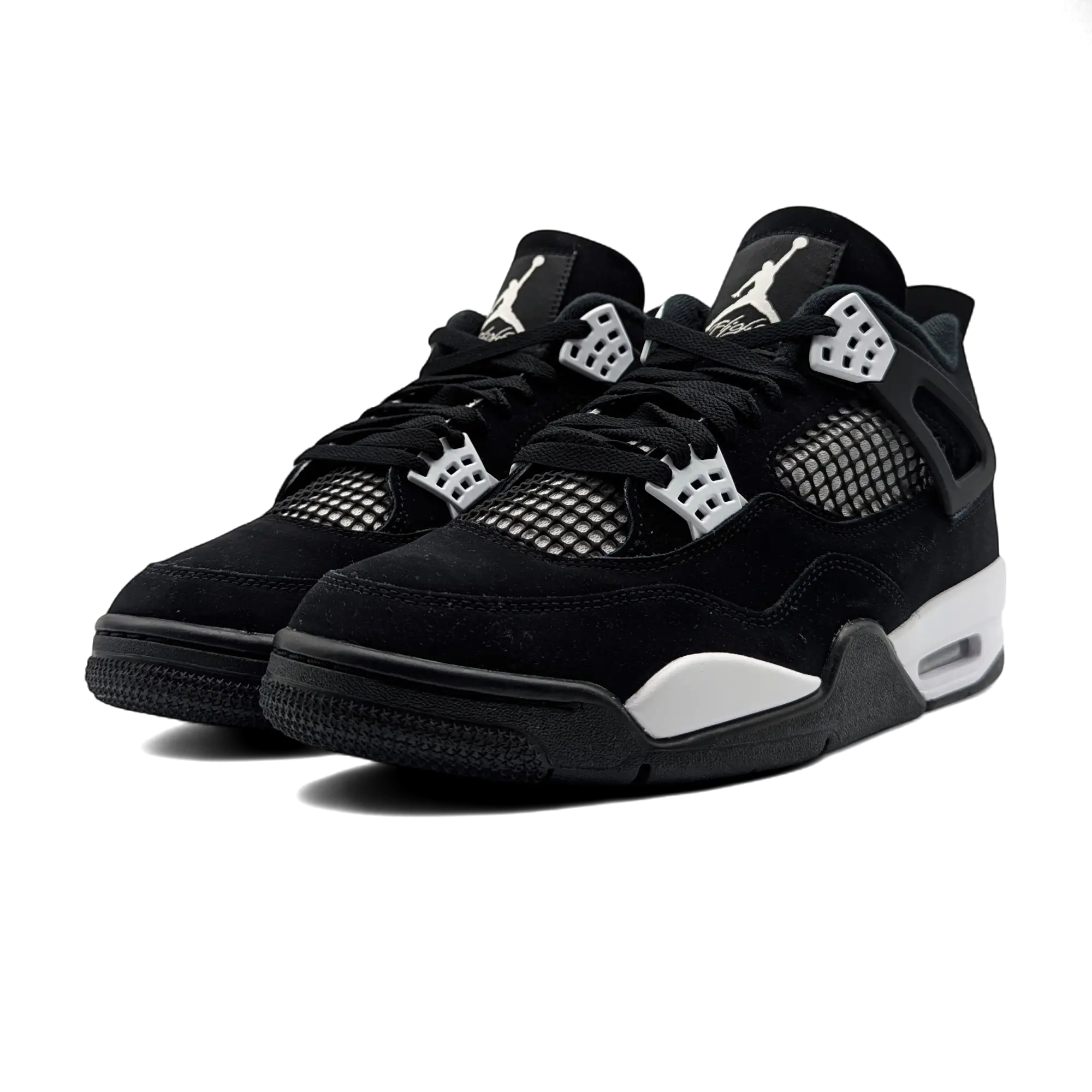 Black and white 4s jordans on sale